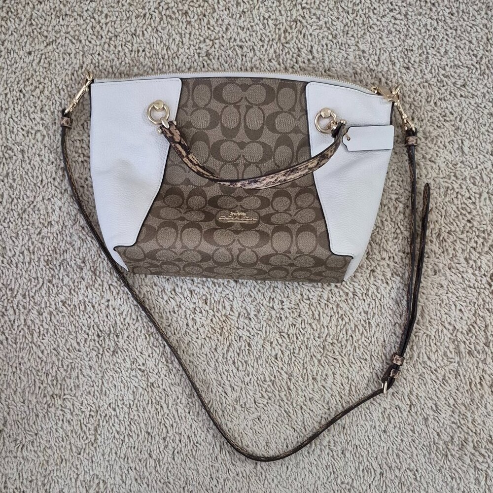 New Authentic Coach Kacey Satchel In Signature Canvas